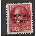 GERMANY STATES BAVARIA 1919 15pf SCARLET OPT BO...