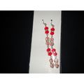 Stunning red & pink crystal glass with clear rh...