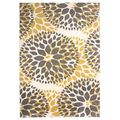 3'1" x 5' Grey Yellow Floral Woven Stain Resist...