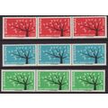 Turkey 1962 SG 1983-5 UMM Strips of 3 - Europa/...