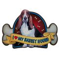 I love My Basset Hound Artwood Fridge Magnet