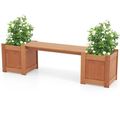Farmhouse Durable Outdoor Wooden Planter Box wi...