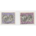 DOMINICA 1923 KG5 ONE PENNY MEDALLION x2 SHADES...