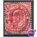 GB stamps 1902-10 KEV11 - 1d SG219 Bromley 14