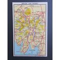 Lake District Map, Cumbria Postcard #3