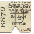 L.M.S.R. Edmondson Ticket - Southport to Hall Road