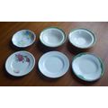 6 - CERAMIC ODDMENTS, 3 PLATES, 1 SAUCER & 2 BO...