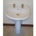 WHITE BASIN & PEDESTAL STELRAD DOULTON 22" x 20...