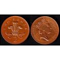 United Kingdom Two Pence 1996 Used Coin 2d QE I...