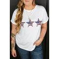 White Sequin USA Flag Inspire Star Graphic Plus...
