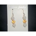 8.5mm frosted round white & faceted champagne 9...