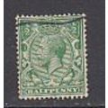 1912 -1913 King George V ½P yellowish green