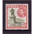 MALTA 1938 SG 225 6d OLIVE GREEN AND SCARLET M/...