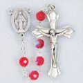 Crystal Ruby Rosary, July Birthstone, Tin Cut, ...
