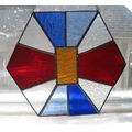 OOAK Handmade Stained Glass 6-Sided 8" Sun Catc...