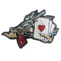 Large Aces Cards & Pistol Embroidered Iron On P...