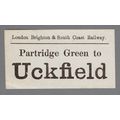 LONDON BRIGHTON & SOUTH COAST RLY LUGGAGE LABEL...