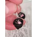 Rose Quartz cauldron earrings handmade polymer ...