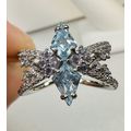Ring Bomb Party Sz9 RBP Dual Light Blue Gems Sp...