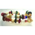 Bracelet #jb002 multi color glass beads 2 stran...