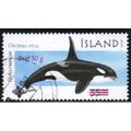 2001 Iceland Sc# 944 used - Orca Whale surcharg...