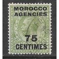 MOROCCO AGENCIES SG198 KG5 75 CENTIMES FRENCH C...