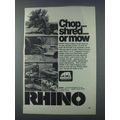 1981 Rhino Rotary Cutters Ad - Chop Shred or Mow