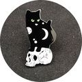 Pin Badge Skull & Cat Enamel Badges Gift Collec...