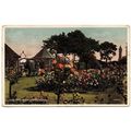 PRINTED POSTCARD ROSE GARDEN/CLOCK TOWER SKEGNE...