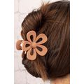 Camel Sweet Hollowed Flower Shape Claw Clip