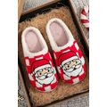 Fiery Red Checkered Santa Claus Graphic Plush H...