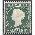 Gambia 1886 SG21 1/2d Myrtle-Green Mounted Mint.