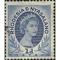 RHODESIA & NYASALAND, Queen Elizabeth II, blue ...