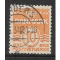 DENMARK 1933 NUMERAL 10 ORE ORANGE SG 271 FINE ...