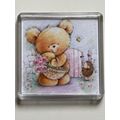 FRIDGE MAGNET - BEAR WITH FLOWERS