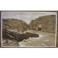 c1920 postcard King Arthurs Castle & Cave, Tint...