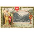 Interlaken Gruss Aus Swiss Flag Shield Jungfrau...