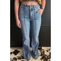 Dusk Blue 2 Button High Waist Piping Trim Bootc...