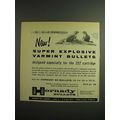 1958 Hornady Bullets Ad - Super Explosive Varmint Bullets