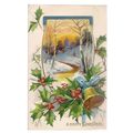 A HAPPY CHRISTMAS. used antique postcard by Rap...