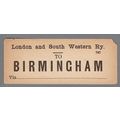 LONDON & SOUTH WESTERN RAILWAY LUGGAGE LABEL - ...