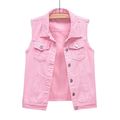 Coat Jacket Women's Denim Short Vest Waistcoat ...