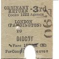 B.R. Edmondson Ticket - London Paddington to Di...