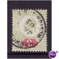 GREAT BRITAIN 1902 2d YELLOWISH GREEN AND CARMI...