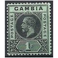 Gambia 1909 SG81 1/- Black/Green Mounted Mint ..