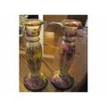 2 GORGEOUS ALCO LAVENDER MAUVE & YELLOW GLASS T...