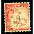 MALTA 1956 SG 272 3d ROSE RED FINE USED #2