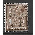 MALTA 1930 1/4d BROWN M / MINT SG193 FINE USED