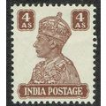 India 1940 Definitive Issue 4a Brown SG273 MM