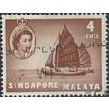 SINGAPORE, Elizabeth II, Chinese junk, brown 19...